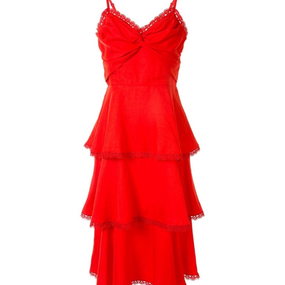 Marchesa Norte Ruffled Midi Dress